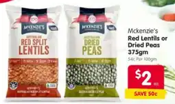 Spar Mckenzie's Red Lentils or Dried Peas offer