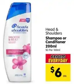 Spar Head & Shoulders Shampoo or Conditioner offer
