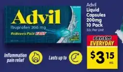 Spar Advil Liquid Capsules offer
