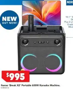 Harvey Norman Ikarao Break X2 Portable 600W Karaoke Machine offer