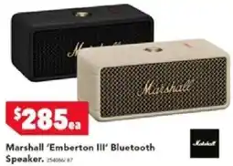 Harvey Norman Marshall Emberton III Bluetooth Speaker offer