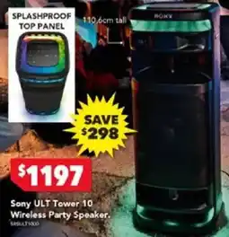 Harvey Norman Sony ULT Tower 10 Wireless Party Speaker offer