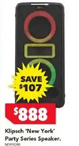 Harvey Norman Klipsch New York Party Series Speaker offer