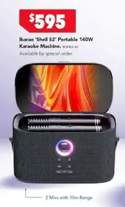 Harvey Norman Ikarao 'Shell S2' Portable 140W Karaoke Machine offer