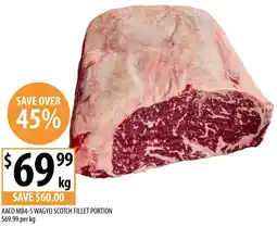 Supabarn Aaco mb4-5 wagyu scotch fillet portion offer