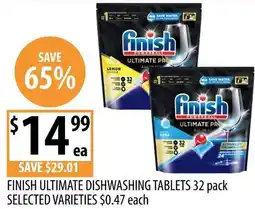 Supabarn Finish ultimate dishwashing tablets offer