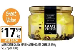 Supabarn Meredith dairy marinated goats cheese offer