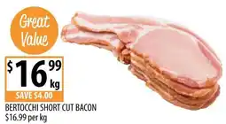Supabarn Bertocchi short cut bacon offer