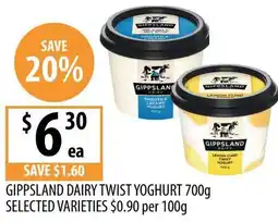 Supabarn Gippsland dairy twist yoghurt offer