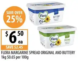 Supabarn Flora margarine spread original and buttery offer