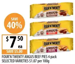 Supabarn Four'n twenty angus beef pies offer