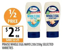 Supabarn Praise whole egg mayo selected varieties offer