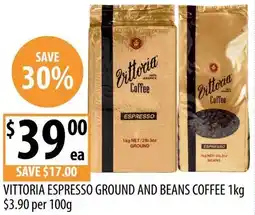 Supabarn Vittoria espresso ground and beans coffee offer