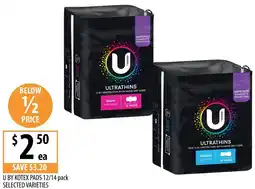 Supabarn U by kotex pads offer