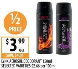 Supabarn Lynx aerosol deodorant offer