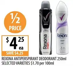 Supabarn Rexona antiperspirant deodorant offer