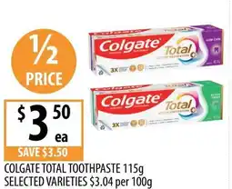 Supabarn Colgate total toothpaste offer