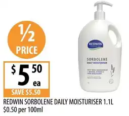 Supabarn Redwin sorbolene daily moisturiser offer