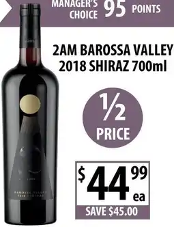 Supabarn 2am barossa valley 2018 shiraz offer