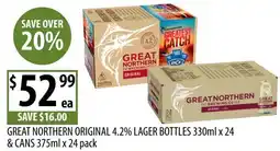 Supabarn Great northern original 4.2% lager bottles offer