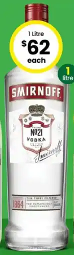 The Bottle O Smirnoff Red Label Vodka offer