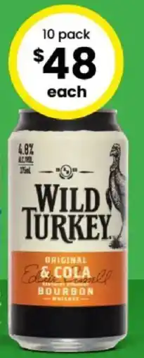 The Bottle O Wild Turkey 4.8% Premix Range Cans offer