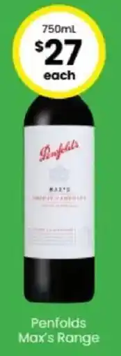 The Bottle O Penfolds Max's Range offer