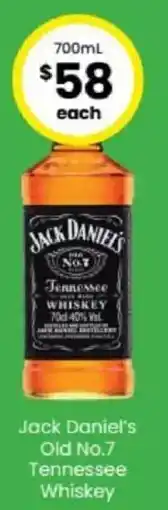 The Bottle O Jack Daniel's Old No.7 Tennessee Whiskey offer