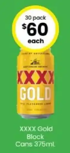 The Bottle O XXXX Gold Block Cans offer