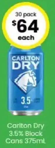 The Bottle O Carlton Dry 3.5% Block Cans offer