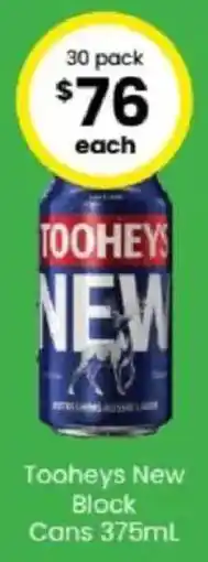The Bottle O Tooheys New Block Cans offer