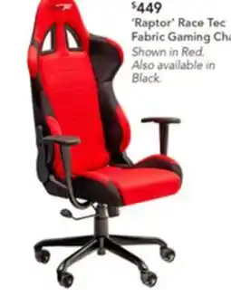 Harvey Norman 'Raptor' Race Tec Fabric Gaming Chair offer