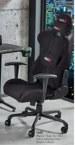 Harvey Norman "Raptor' Race Tec MK2 Fabric Gaming Chair offer