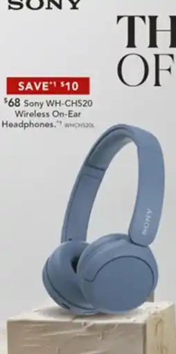 Harvey Norman Sony WH-CH520 Wireless On-Ear Headphones offer