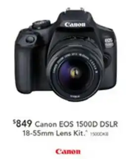 Harvey Norman Canon EOS 1500D DSLR 18-55mm Lens Kit offer