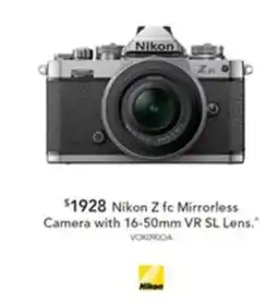 Harvey Norman Nikon Z fc Mirrorless Camera with 16-50mm VR SL Lens offer