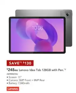 Harvey Norman Lenovo Idea Tab 128GB with Pen offer