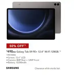 Harvey Norman Galaxy Tab S9 FE+ 12.4" Wi-Fi 128GB offer