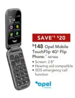 Harvey Norman Opel Mobile TouchFlip 4G Flip offer
