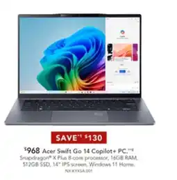 Harvey Norman Acer Swift Go 14 Copilot+ PC offer