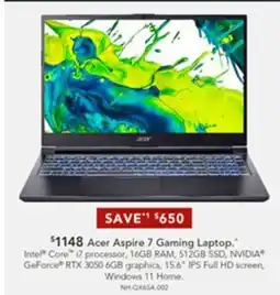 Harvey Norman Acer Aspire 7 Gaming Laptop offer