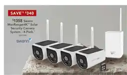Harvey Norman Swann MaxRanger4K Solar Security Camera System - 4-Pack offer