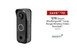 Harvey Norman Swann MaxRanger4K Long Range Wireless Video Doorbell offer