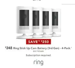 Harvey Norman Ring Stick Up Cam Battery (3rd Gen) - 4-Pack offer