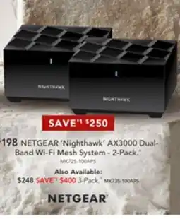 Harvey Norman NETGEAR 'Nighthawk' AX3000 Dual- Band Wi-Fi Mesh System - 2-Pack offer