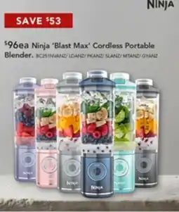 Harvey Norman Ninja 'Blast Max' Cordless Portable Blender offer