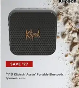 Harvey Norman Klipisch 'Austin' Portable Bluetooth Speaker offer