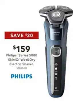 Harvey Norman Philips 'Series 5000 SkinlQ' Wet&Dry Electric Shaver offer