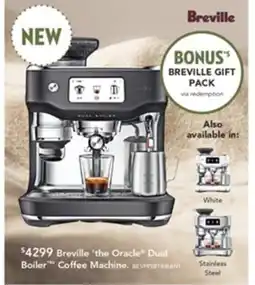 Harvey Norman Breville 'the Oracle Dual Boiler Coffee Machine offer