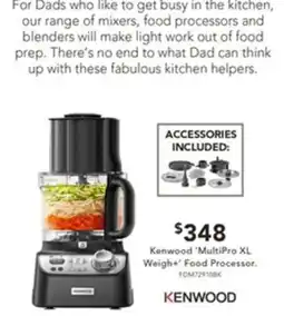 Harvey Norman Kenwood 'MultiPro XL Weigh+* Food Processor offer
